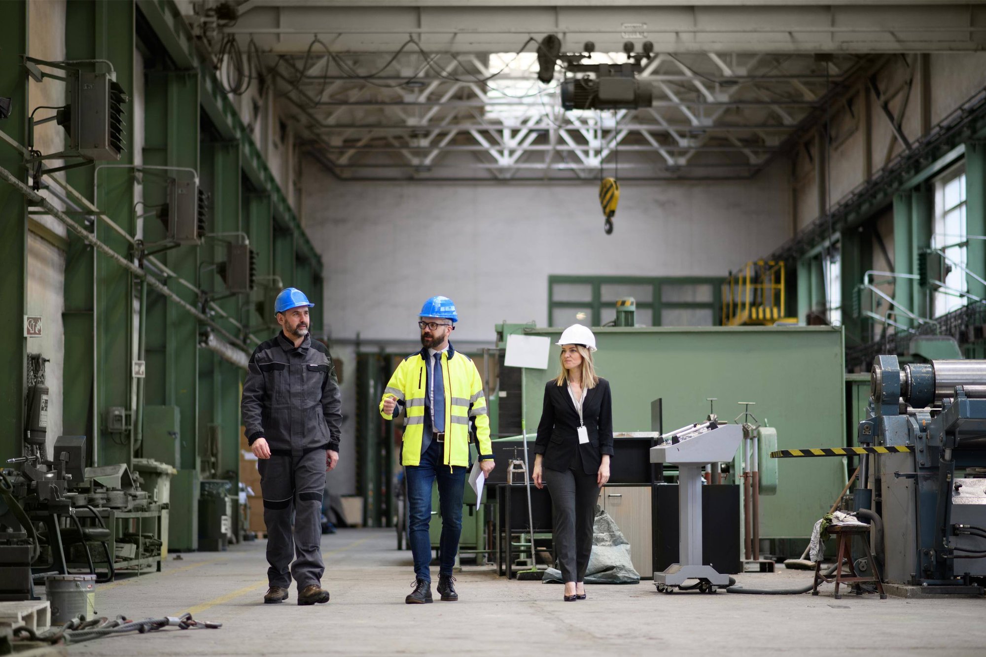 team of calibration experts in a warehouse